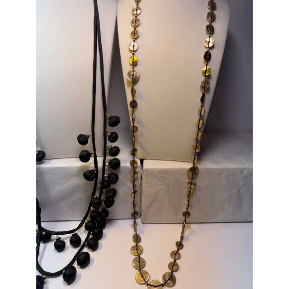 Chicos Chico's long necklace necklaces lot bundle jewelry Purple gold black - Picture 4 of 14